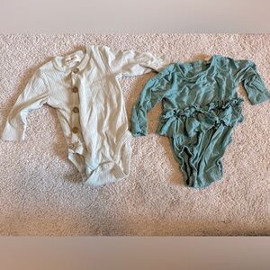 Kate Quinn, Emily and Oliver organic cotton green onesies